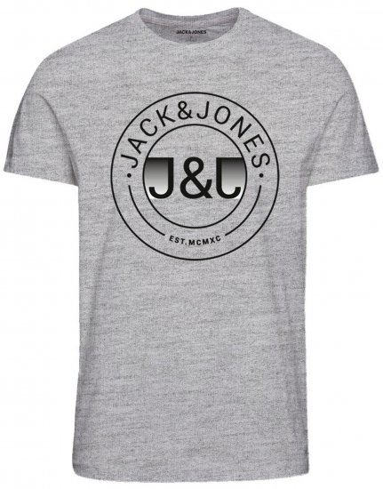 Jack & Jones JJMILAS T-Shirt Grey - Trička - Trička nadměrné velikosti - 2XL-14XL