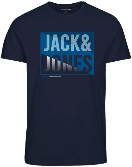 Jack & Jones JJSCOTT TEE Navy - Trička - Trička nadměrné velikosti - 2XL-14XL