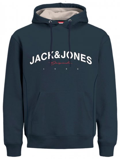 Jack & Jones JORFRIDAY Hoodie Navy - Mikiny & mikiny s kapucí - Mikiny & Mikiny s kapucí 2XL-12XL