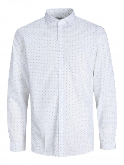 Jack & Jones JPRBLACARDIFF Print Shirt LS White - Košile - Košile 2XL-10XL