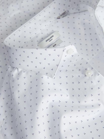 Jack & Jones JPRBLACARDIFF Print Shirt LS White - Košile - Košile 2XL-10XL