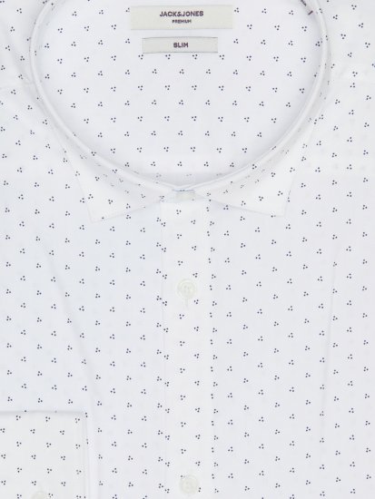 Jack & Jones JPRBLACARDIFF Print Shirt LS White - Košile - Košile 2XL-10XL