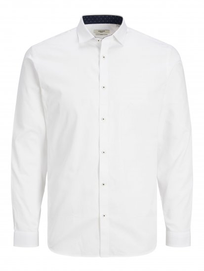 Jack & Jones JPRBLACARDIFF CONTRAST Shirt LS White - Košile - Košile 2XL-10XL