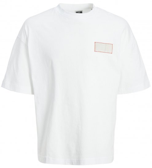 Jack & Jones JCONASA TEE White - Trička - Trička nadměrné velikosti - 2XL-14XL