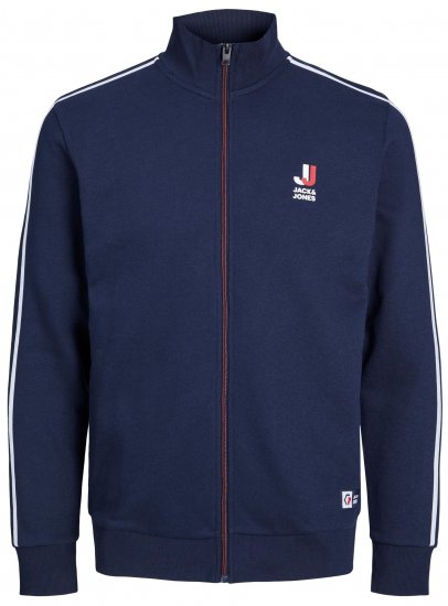 Jack & Jones JCOLOGAN ZIP Sweater Navy - Mikiny & mikiny s kapucí - Mikiny & Mikiny s kapucí 2XL-12XL