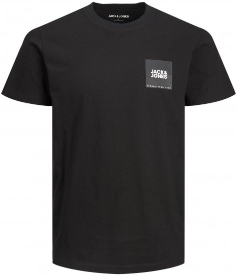 Jack & Jones JJLOCK TEE Black - Trička - Trička nadměrné velikosti - 2XL-14XL