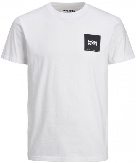 Jack & Jones JJLOCK TEE White - Trička - Trička nadměrné velikosti - 2XL-14XL