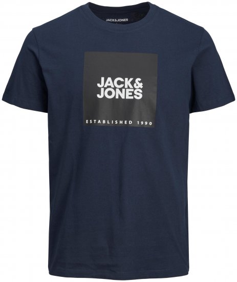 Jack & Jones JJLOCK TEE Navy - Trička - Trička nadměrné velikosti - 2XL-14XL
