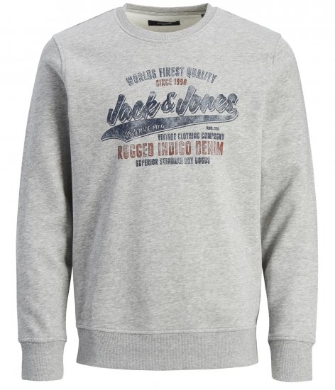 Jack & Jones JPRBLUBILLY Sweatshirt Grey - Mikiny & mikiny s kapucí - Mikiny & Mikiny s kapucí 2XL-12XL