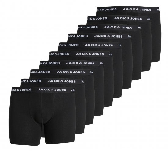 Jack & Jones JACHUEY Boxers 10-pack Black - Spodní prádlo - Spodní Prádlo Nadměrné Velikosti 2XL-8XL