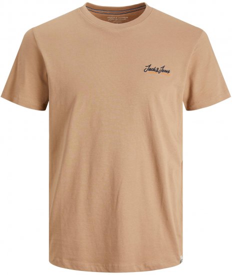 Jack & Jones JORPAUL TONS TEE Beige - Trička - Trička nadměrné velikosti - 2XL-14XL