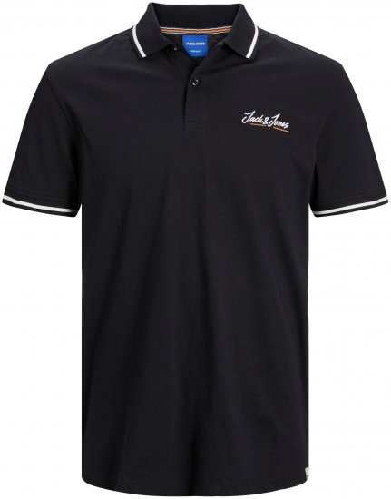Jack & Jones JORPAUL TONS Polo shirt Black - Polokošile - Polokošile 2XL-8XL - Trička s límečkem 2XL-8XL