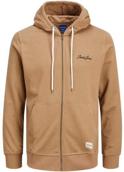 Jack & Jones JORPAUL TONS ZIP Hoodie Brown - Mikiny & mikiny s kapucí - Mikiny & Mikiny s kapucí 2XL-12XL