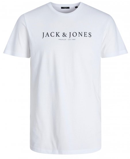 Jack & Jones JPRBLABOOSTER T-shirt White - Trička - Trička nadměrné velikosti - 2XL-14XL