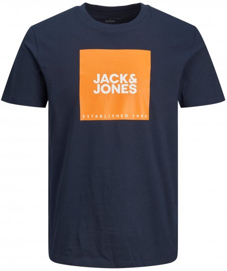 Jack & Jones JJLOCK TEE Dark Blue - Trička - Trička nadměrné velikosti - 2XL-14XL