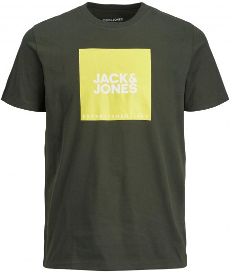 Jack & Jones JJLOCK TEE Green - Trička - Trička nadměrné velikosti - 2XL-14XL
