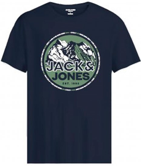 Jack & Jones JCOBOOSTER T-Shirt Navy - Trička - Trička nadměrné velikosti - 2XL-14XL