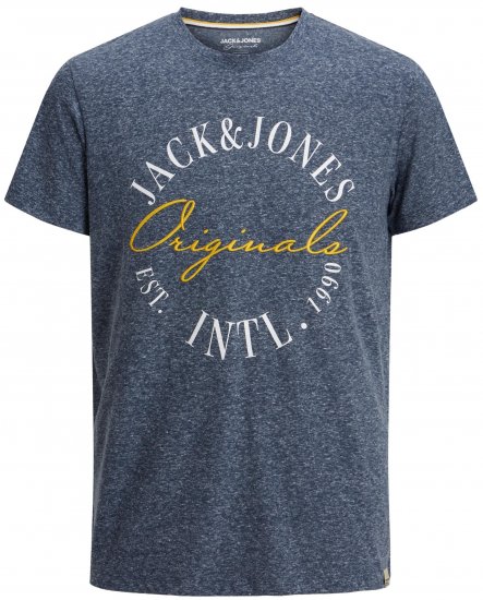Jack & Jones JORWILLOWBRANDING T-Shirt Navy - Trička - Trička nadměrné velikosti - 2XL-14XL