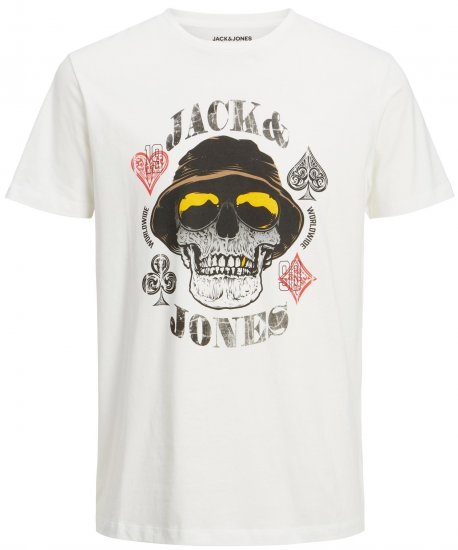 Jack & Jones JORCAPTAIN TEE White - Trička - Trička nadměrné velikosti - 2XL-14XL