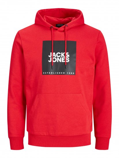 Jack & Jones JJLOCK SWEAT HOOD Red - Mikiny & mikiny s kapucí - Mikiny & Mikiny s kapucí 2XL-12XL