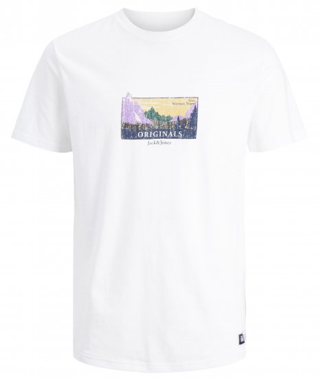 Jack & Jones JORWOODLANDGRAPHIC T-Shirt White - Trička - Trička nadměrné velikosti - 2XL-14XL