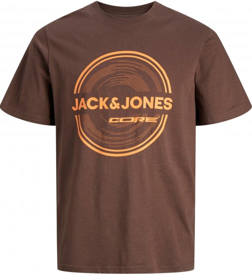 Jack & Jones JCOPILOU TEE SS CREW NECK Seal brown - Trička - Trička nadměrné velikosti - 2XL-14XL