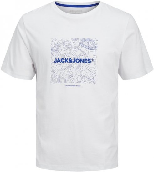 Jack & Jones LINER T-Shirt White - Trička - Trička nadměrné velikosti - 2XL-14XL