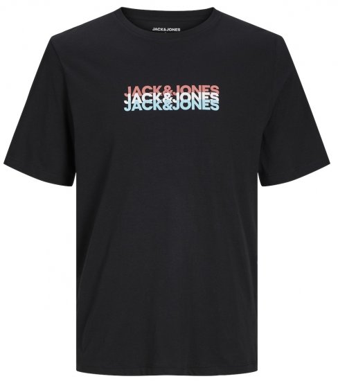 Jack & Jones JJCYBER T-Shirt Black - Trička - Trička nadměrné velikosti - 2XL-14XL