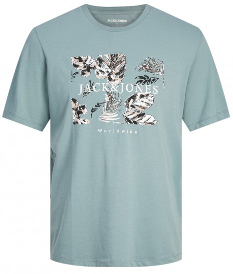 Jack & Jones JJFLOOR T-Shirt Goblin Blue - Trička - Trička nadměrné velikosti - 2XL-14XL