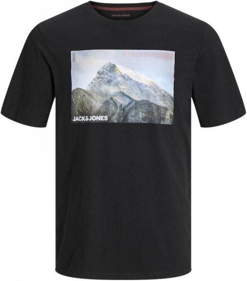 Jack & Jones MAINE T-Shirt Black - Trička - Trička nadměrné velikosti - 2XL-14XL