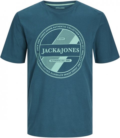 Jack & Jones JJRIO T-Shirt Deep Teal - Trička - Trička nadměrné velikosti - 2XL-14XL