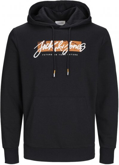 Jack & Jones Tiley Hoodie Black - Mikiny & mikiny s kapucí - Mikiny & Mikiny s kapucí 2XL-12XL
