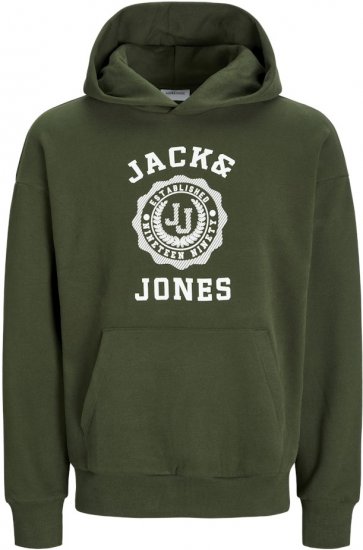 Jack & Jones VICTO Hoodie Kombu Green - Mikiny & Mikiny s kapucí - Mikiny & Mikiny s kapucí 2XL-12XL