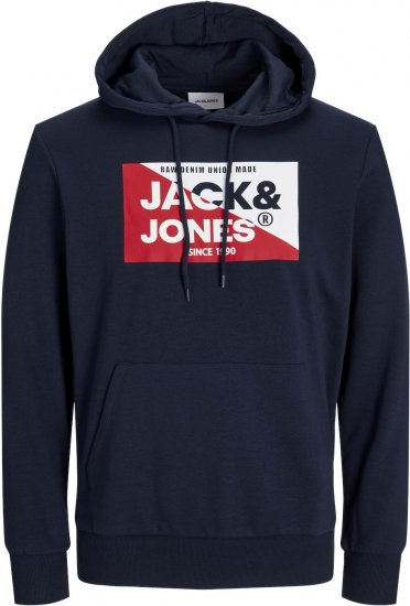 Jack & Jones JJNOLAN Hoodie Navy Blazer - Mikiny & mikiny s kapucí - Mikiny & Mikiny s kapucí 2XL-12XL