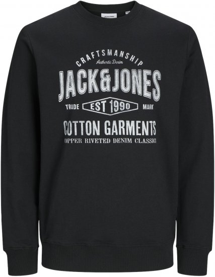 Jack & Jones JJJEANS Sweatshirt Black - Mikiny & mikiny s kapucí - Mikiny & Mikiny s kapucí 2XL-12XL