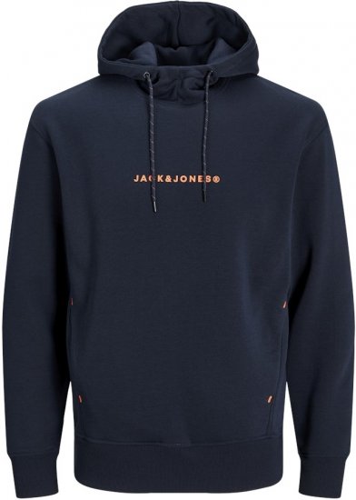 Jack & Jones TREE Hoodie Navy Blazer - Mikiny & mikiny s kapucí - Mikiny & Mikiny s kapucí 2XL-12XL