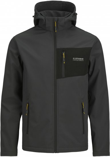 Jack & Jones JJTAYLOR Softshell Jacket Dark Grey - Bundy - Bundy Nadměrné Velikosti - 2XL-8XL