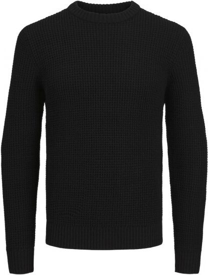 Jack & Jones LIAM Knitted Sweater Black - Mikiny & mikiny s kapucí - Mikiny & Mikiny s kapucí 2XL-12XL