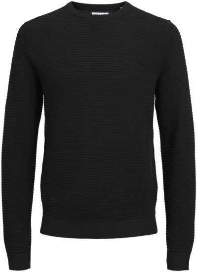 Jack & Jones OTTO Knitted Sweater Black - Mikiny & mikiny s kapucí - Mikiny & Mikiny s kapucí 2XL-12XL