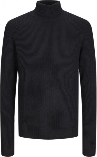Jack & Jones PANNEL Turtleneck Knitted Sweater Black - Mikiny & mikiny s kapucí - Mikiny & Mikiny s kapucí 2XL-12XL
