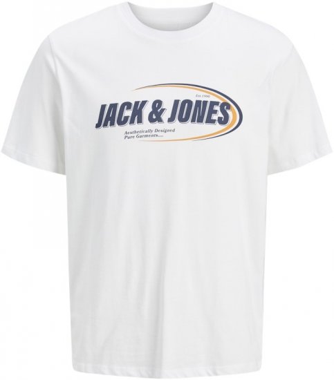 Jack & Jones Ray T-Shirt White - Trička - Trička nadměrné velikosti - 2XL-14XL