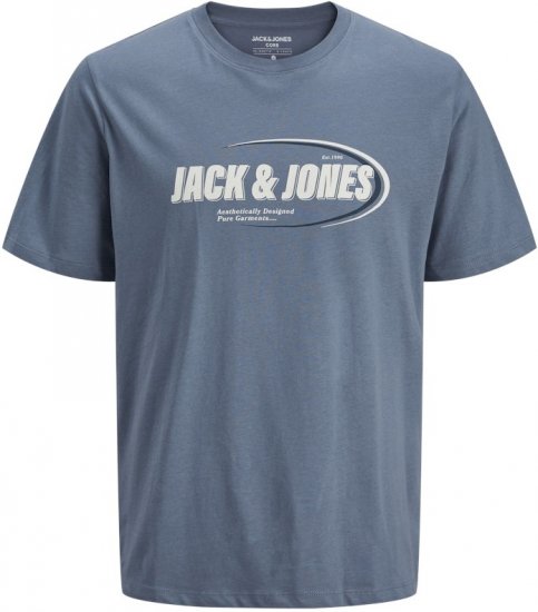 Jack & Jones RAY T-Shirt Flint Stone Blue - Trička - Trička nadměrné velikosti - 2XL-14XL