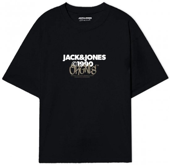 Jack & Jones JORBUSHWICK T-Shirt Black - Trička - Trička nadměrné velikosti - 2XL-14XL