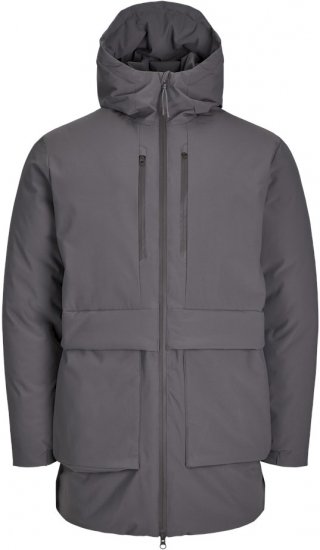 Jack & Jones CHARLIE Windproof Parka Grey - Bundy - Bundy Nadměrné Velikosti - 2XL-8XL