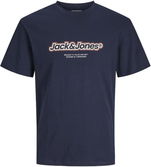 Jack & Jones ESTERBRO Newton T-Shirt Blue - Trička - Trička nadměrné velikosti - 2XL-14XL
