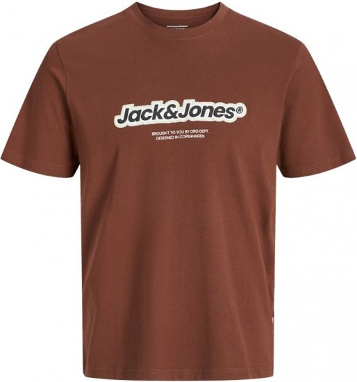 Jack & Jones ESTERBRO Newton T-Shirt Brandy Brown - Trička - Trička nadměrné velikosti - 2XL-14XL
