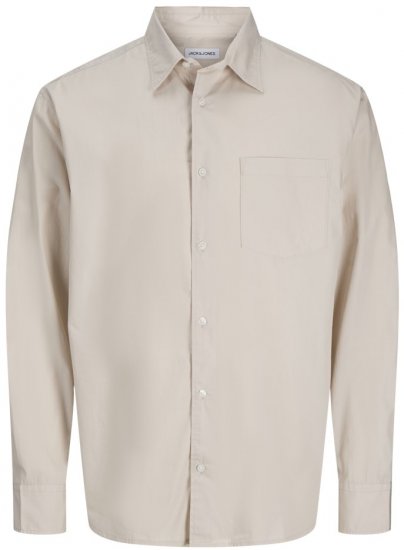  Jack & Jones Cody Poplin Long Sleeve Shirt Moonbeam - Košile - Košile 2XL-10XL