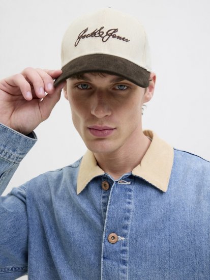 Jack & Jones Base Corduroy Cap Antique White - Doplňky - 