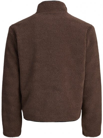 Jack & Jones Norrebro Teddy Jacket Deep Mahogany - Bundy - Bundy Nadměrné Velikosti - 2XL-8XL
