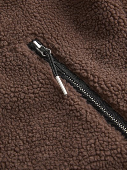 Jack & Jones Norrebro Teddy Jacket Deep Mahogany - Bundy - Bundy Nadměrné Velikosti - 2XL-8XL